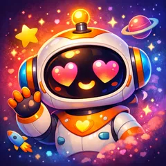 Colorful abstract avatar featuring swirling shapes and bright hues.
