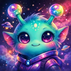 Colorful and unique avatar for a customer review, featuring an abstract geometric design with a friendly and inviting appeara